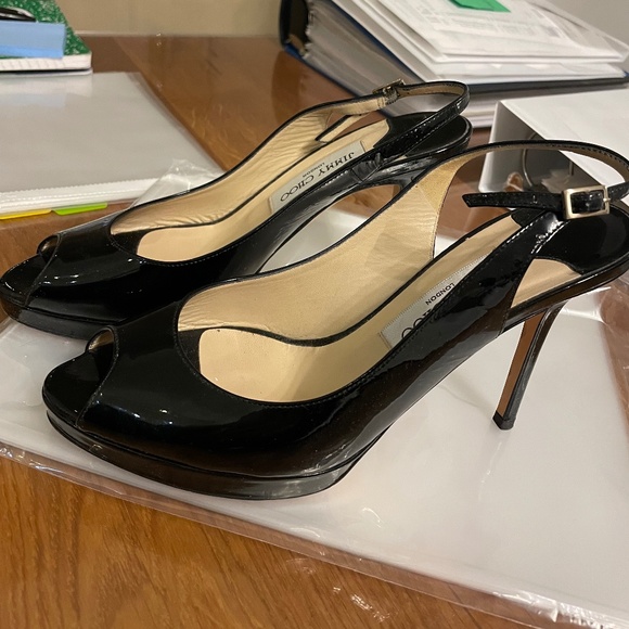 Jimmy Choo NOVA 100 heels black pattern slingback. - Picture 12 of 12